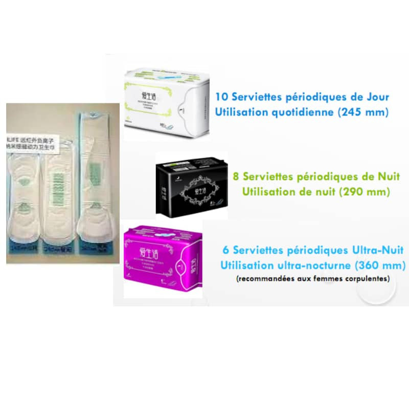 Serviettes hygiéniques à bande anionique