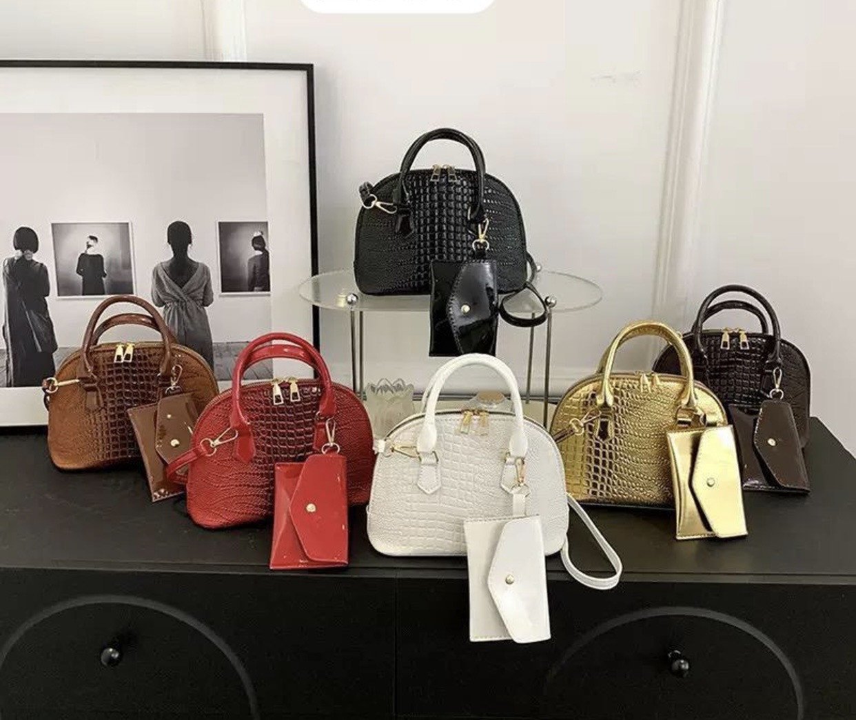 sac croco rouge